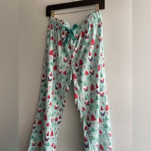 NWT Cttn flannel holiday/ Christmas gnome pj (pants only) red, green,  S/M gift